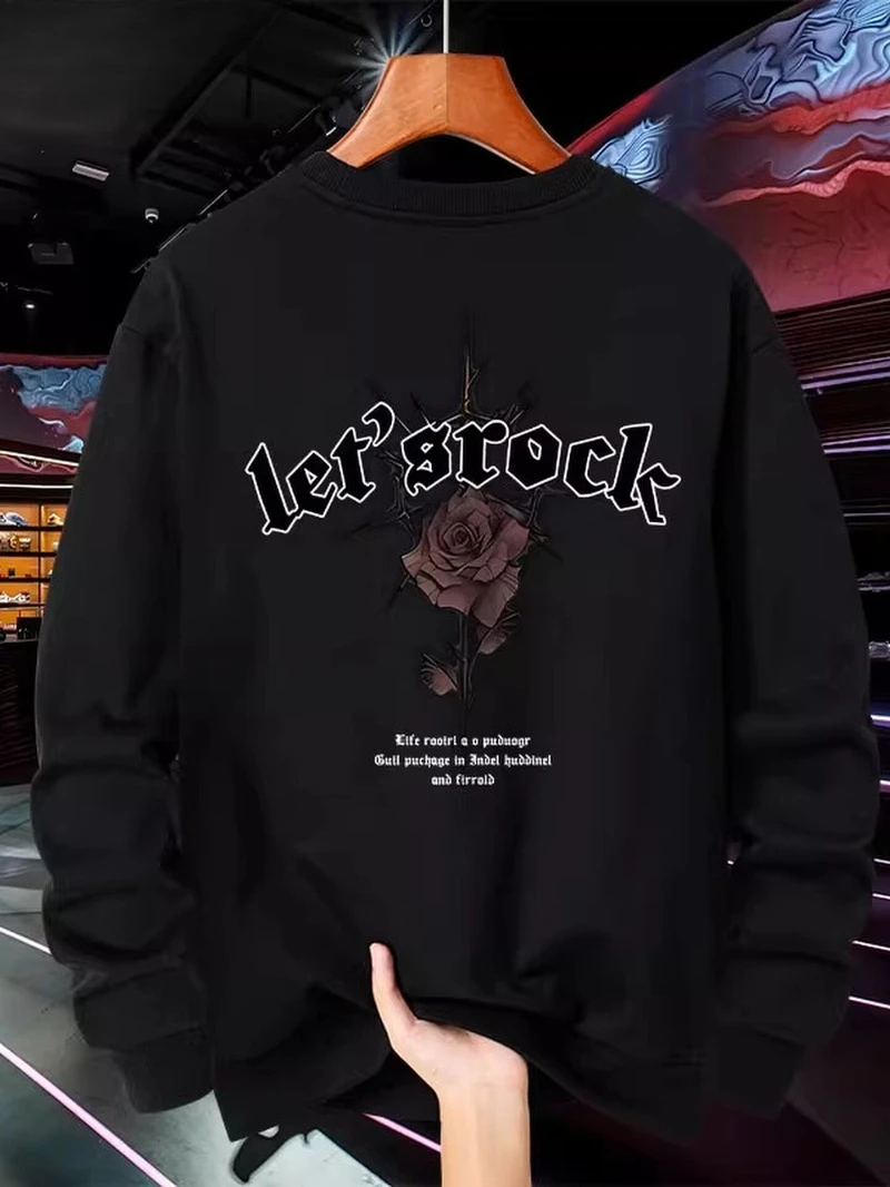 

2025 Американская высококачественная модная брендовая мужская толстовка с капюшоном на весну и осень, флисовая толстовка с круглым вырезом и длинными рукавами, осень и зима