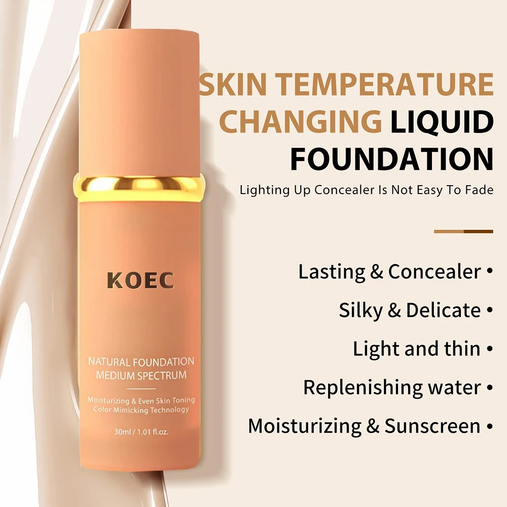 4-in-1 Foundation Hydrating Light/Medium Spectrum Full Coverage Lotion Foundation, Protecting from Sun with Concealer Waterproof image 2