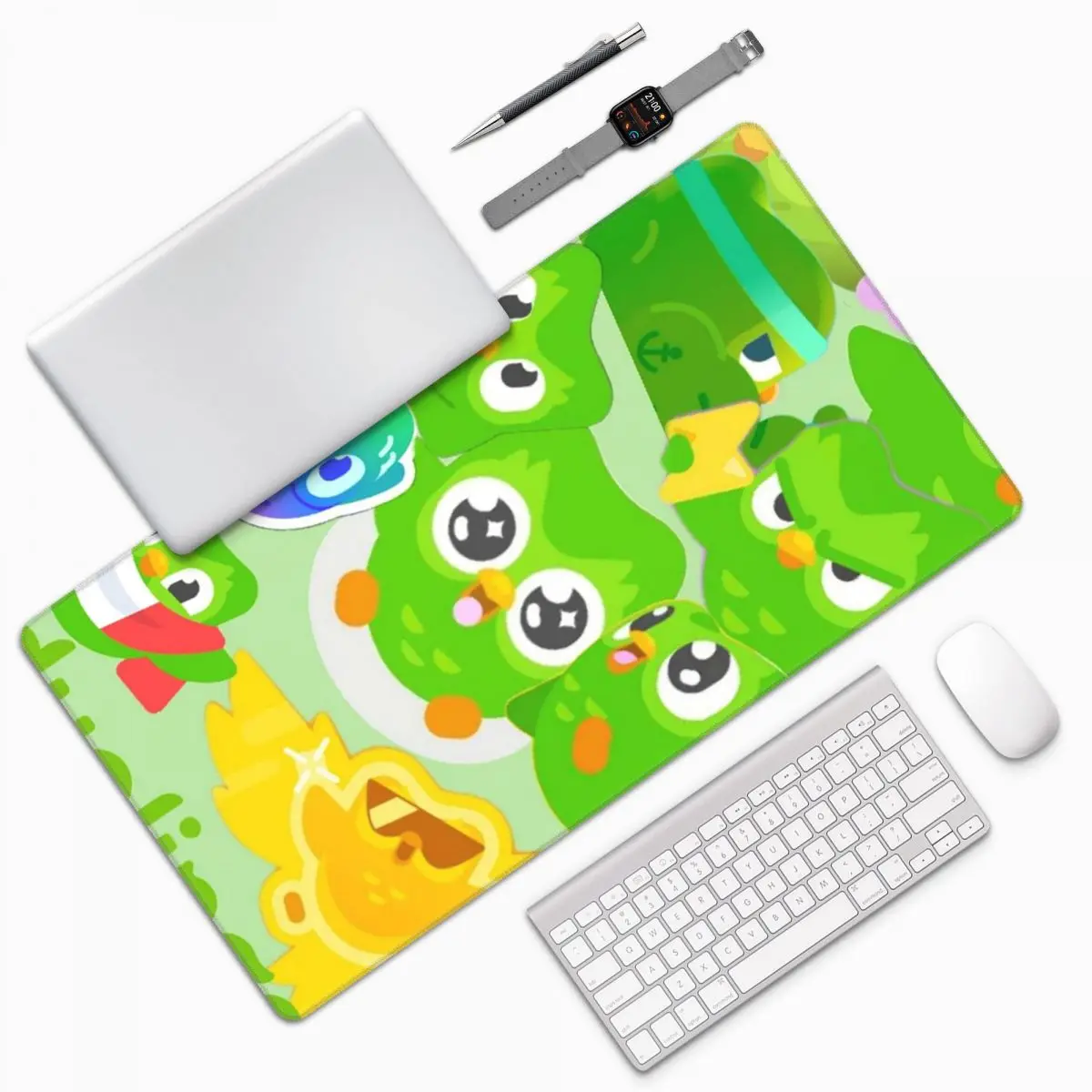 

Duolingo Owl Duo Large Mouse Pad Computer Keyboard Mouse Mat Gamer PC Laptop Desk Mat Office Accessories Table Mats