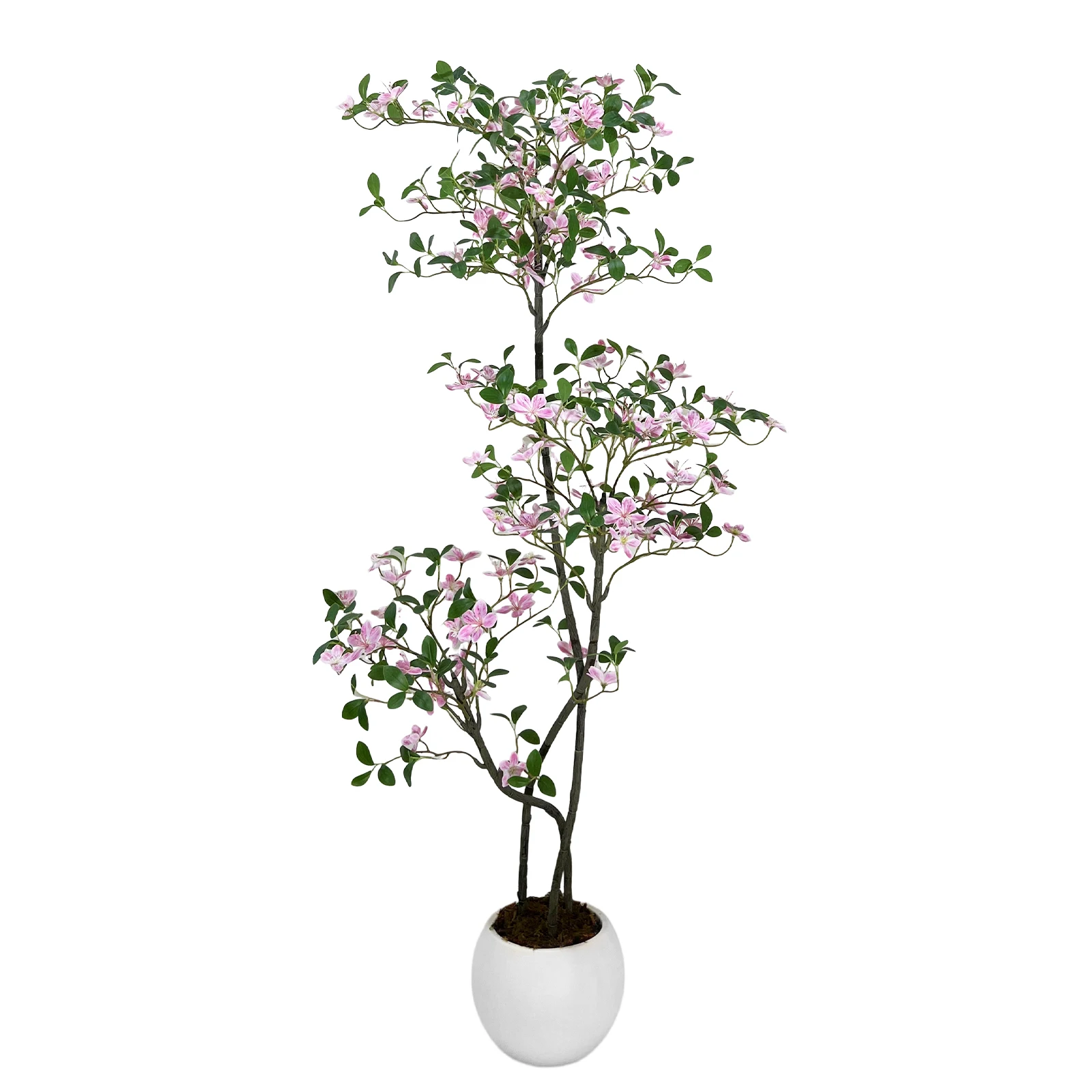 Artificial Jasmine Tree with White Planter,Real Touch Fake Tropical Plants with Flowers for Home Office Indoor Outdoor Decor
