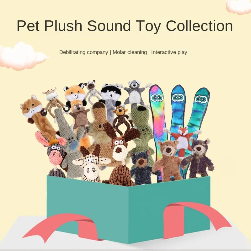 Pet voice toys, plush interactive dog toys, grinding teeth, cleaning teeth, anti bite and venting toys, pet supplies