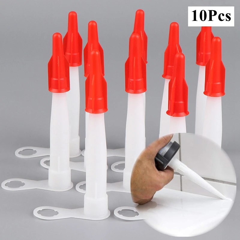 10PCS Silicone Tube Nozzle Cap Re-sealable Mastic Cartridge Spare Nozzles Screw-Cover For Silicone Caulking Gun Accessories