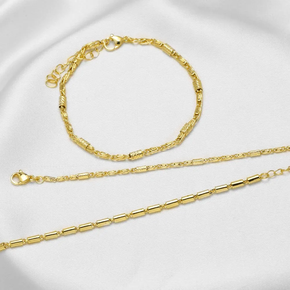 OCESRIO Trendy Copper Chain Bracelet Gold Plated Heart Link Chain Minimalist Women Jewelry Making Supplies Wholesale bcna251
