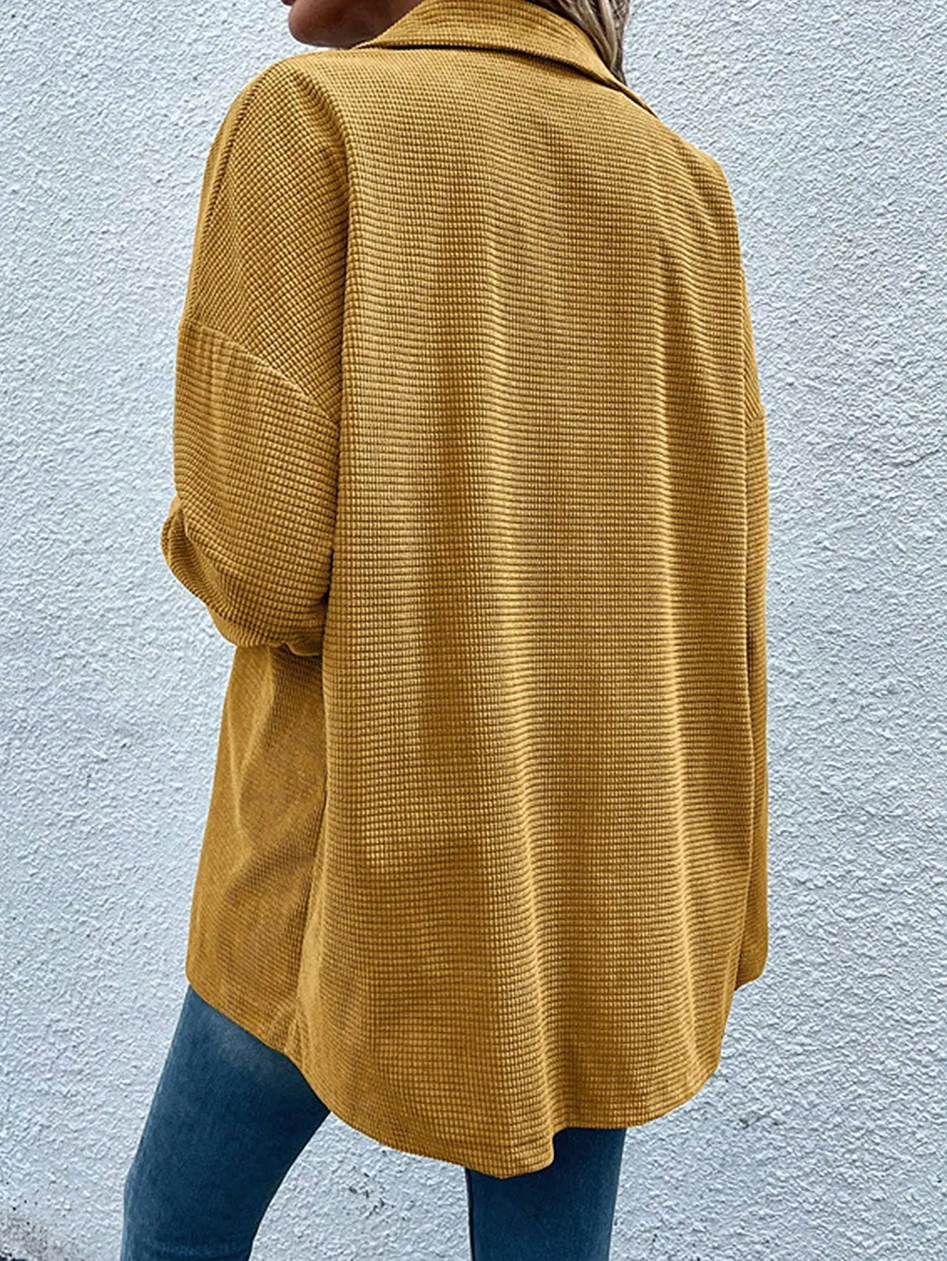 Kemeja Wanita Musim Gugur Musim Dingin Harian Dasar Kancing Tunggal Warna Solid Lengan Panjang Kerah Kemeja Kasual