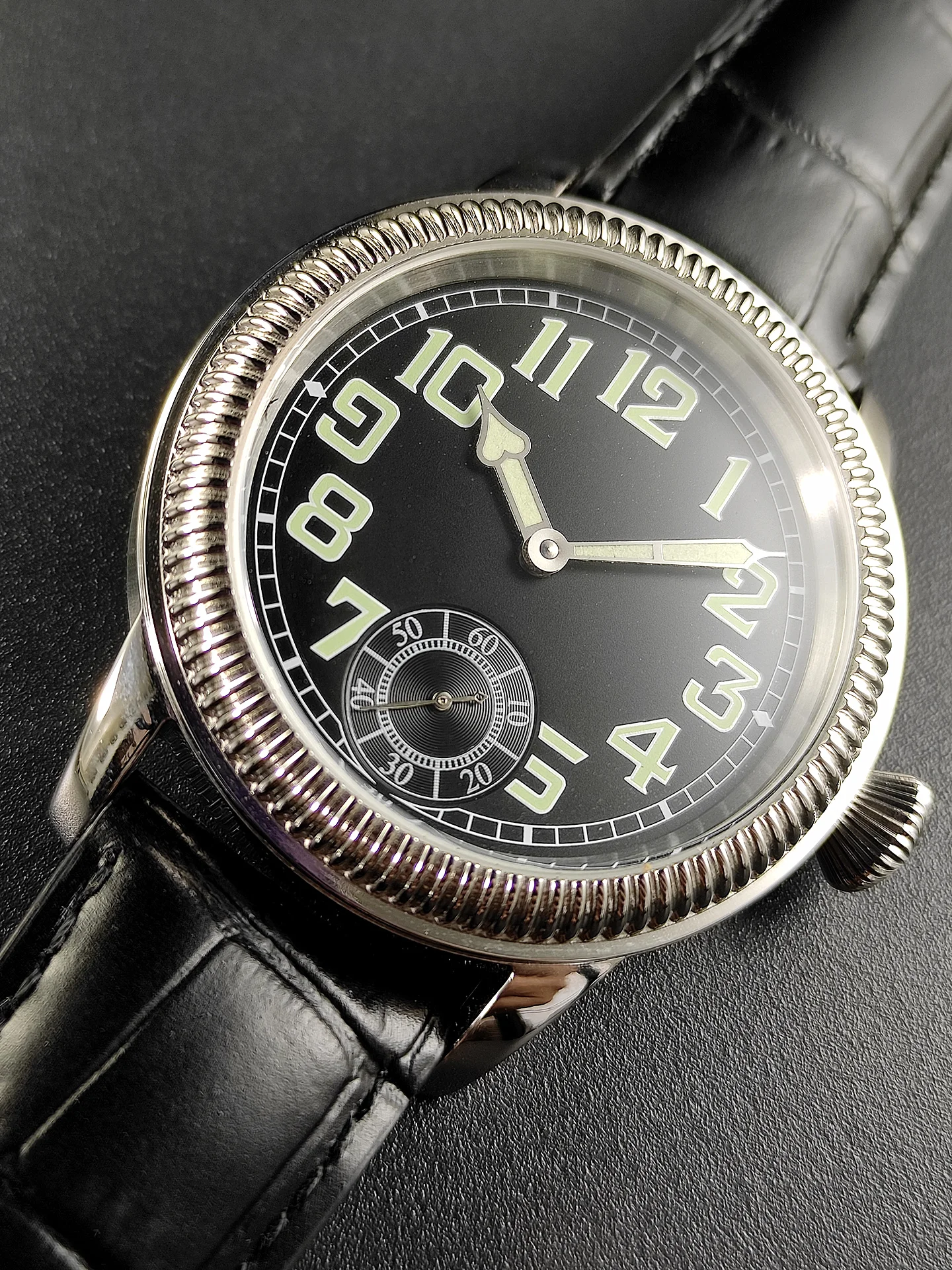 Męski zegarek mechaniczny z mechanizmem ST36, szwajcarski mechanizm, luminescencja C1, męski skórzany pasek, zegarek męski.