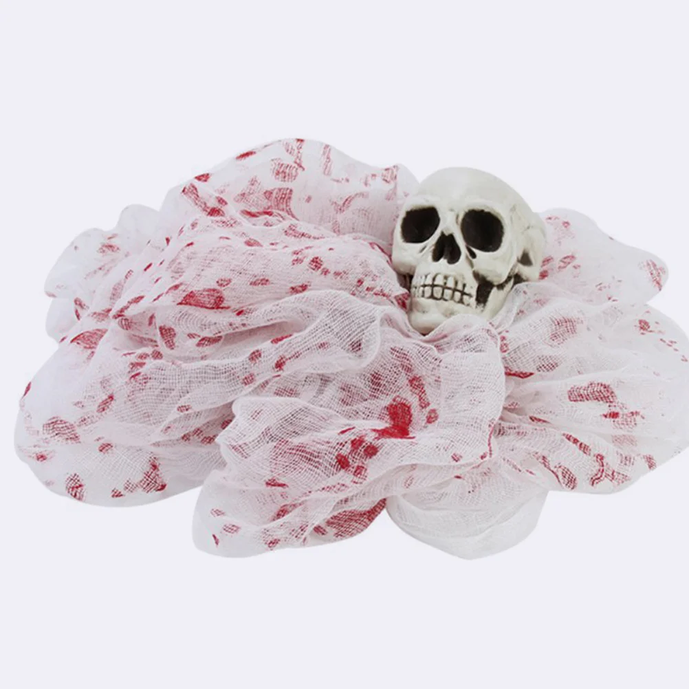 

Blood-Stained Gauze Party Decoration Bloody Creepy Fabric Halloween Bloody Creepy Gauze Adorn Haunted House Decor