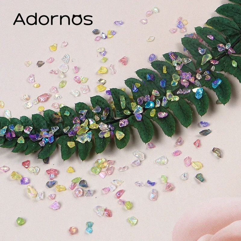 Decoraciones de Arte de uñas, cristal, piedras rotas, diamantes de imitación para uñas, grava Irregular, mezcla de colores, manualidades DIY, gemas,