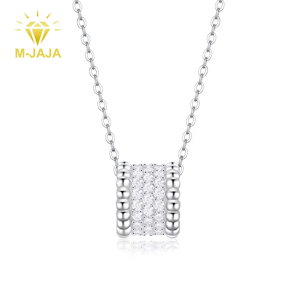 M-JAJA Real Moissanite Necklace for Women 925 Sterling Silver Chain Gemstone D Color VVS1 Lab Diamond Vintage Pendant Jewelry