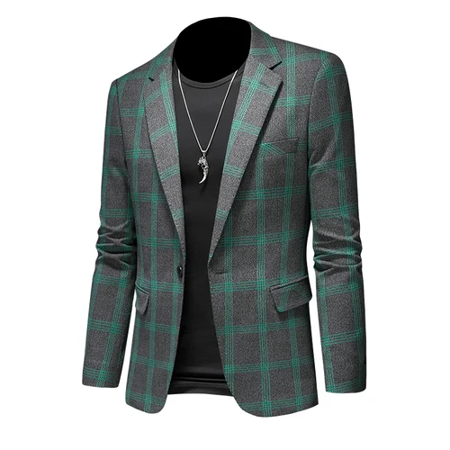 Imagen 2 del producto Traje informal de alta calidad para hombre, Blazer ajustado de poliéster, a la moda, para boda y negocios, 2024