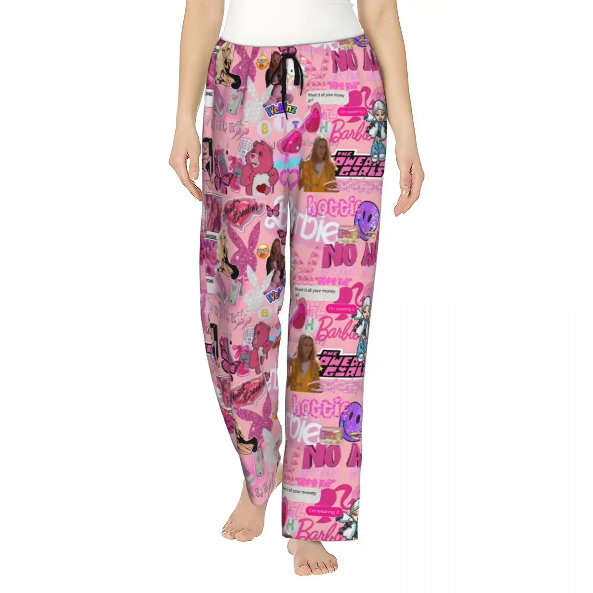 Bratz-pantalones de pijama de Rock Angelz para mujer, ropa de dormir con estampado personalizado, Anime, Manga, Tv, con bolsillos