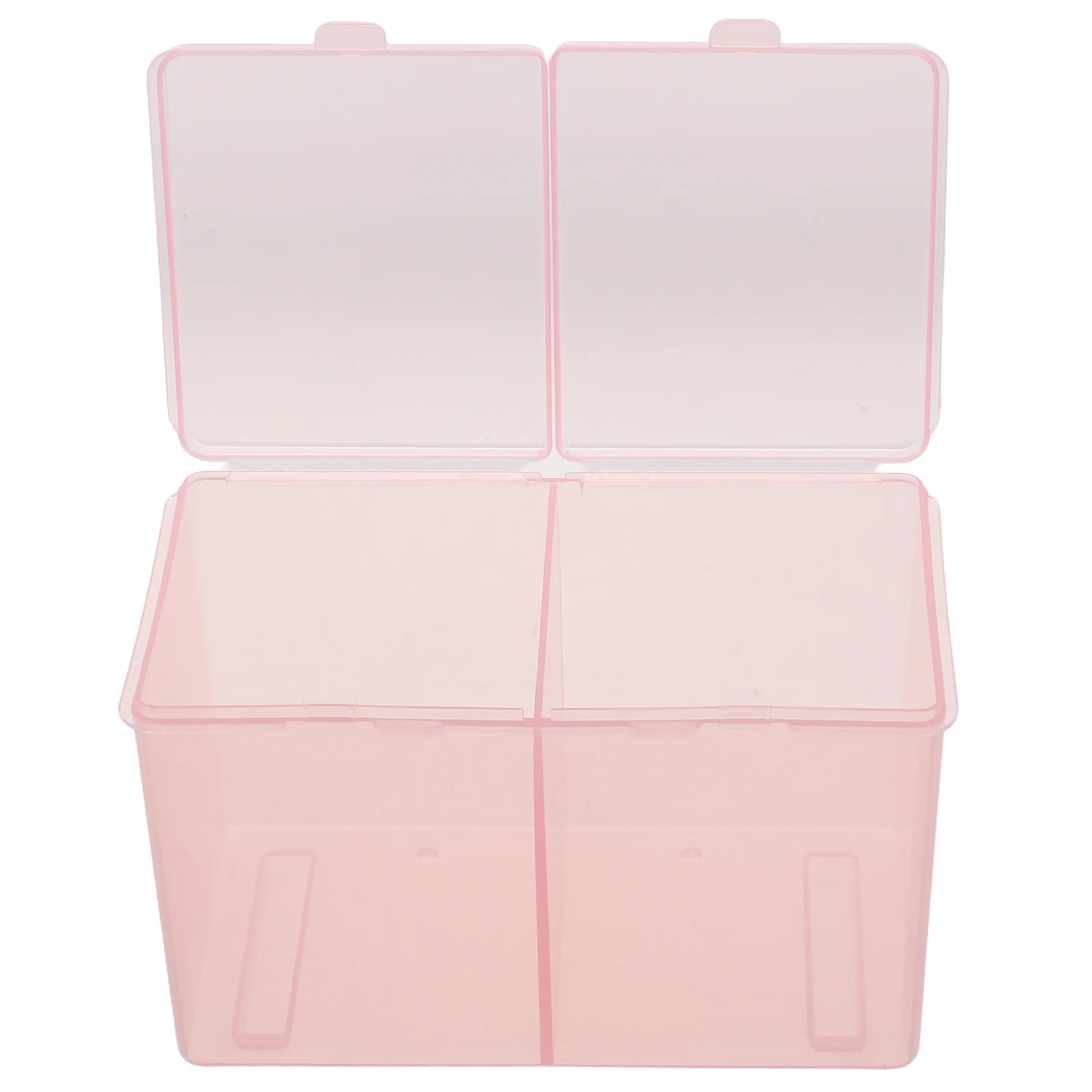 منظم مستلزمات الأظافر مكون من مقصورتين، صندوق أدوات محمول، ملحقات فن الأظافر، حاوية تخزين، وسادات قطنية شفافة #6