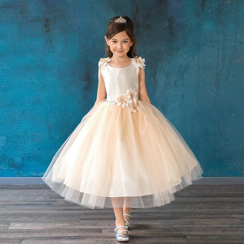 

Flower Girl Dresses Beautiful Baby Tulle Tutu Dress Birthday For Wedding Summer Performance Kids Clothing Ball Gowns Childs Size