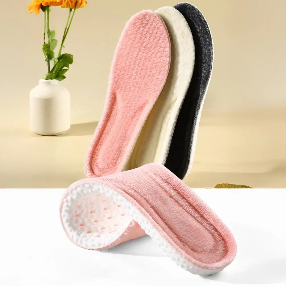 Foot Pain Relief Insoles Warm Wool Fleece Insoles for Foot Pain Relief Shock Absorption Boots Sports Shoes Soft Thick Winter