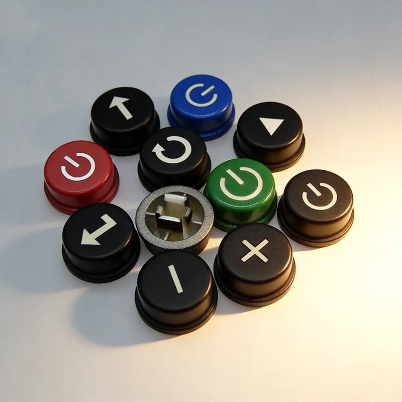 10pcs A24 Tactile Push Button Switch Cap Adapted for B3F-4055 12*12*7.3mm Tact Micro Tact Switches With Power Arrow Icon
