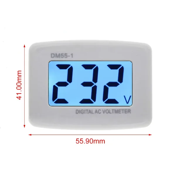 Europe and the United States American socket type DM55-1 AC110V 220V household digital AC LCD digital voltmeter