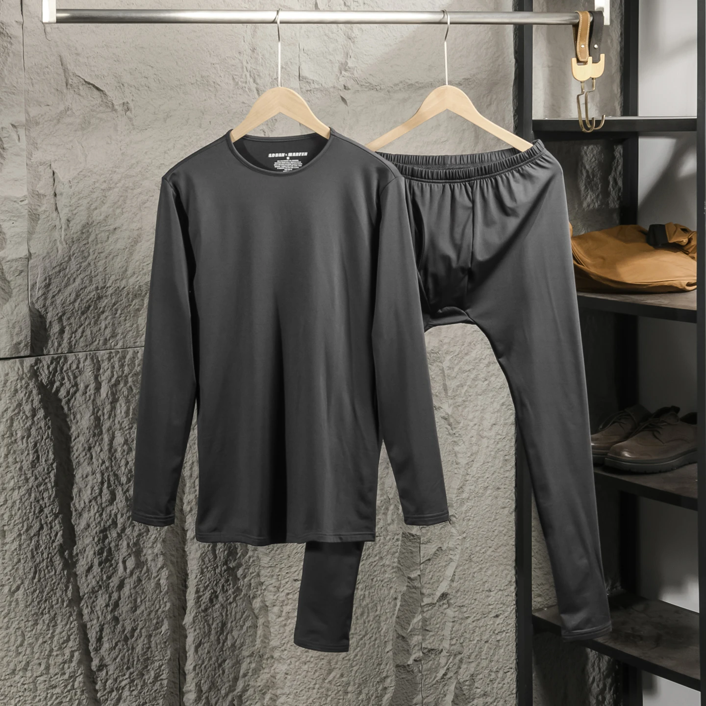 Men's High Elastic Fleece Lined Windproof Warm Sports Training Suit Comfortable All round Fitness Gymnastics Ensemble