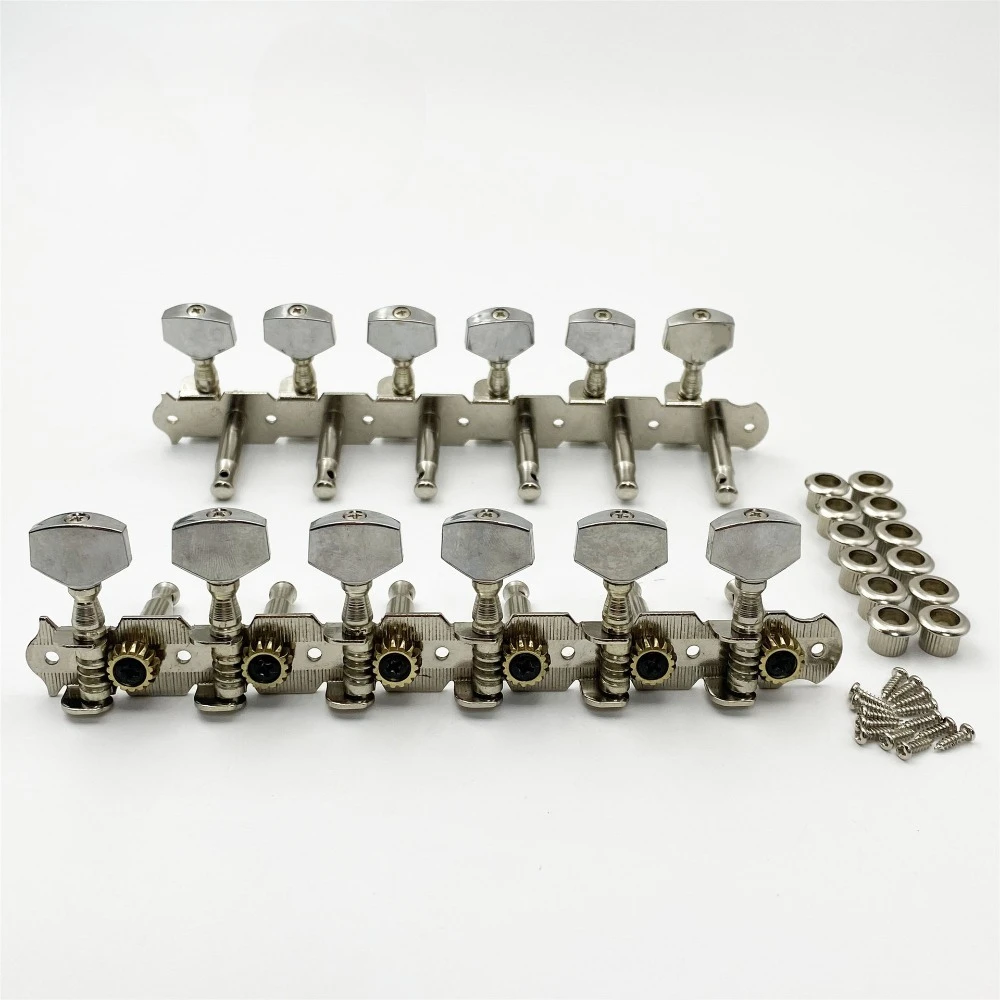 

Набор колки для настройки 12-струнной гитары, 6 пар квадратных кнопок с открытым механизмом для головки сквозного отверстия