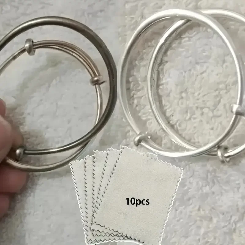 10 PCS Gold Silver Jewelry Polishing Cloth - Suitable for Cleaning Rings, Necklaces, Bracelets, And Jewelry, Anti Oxidation