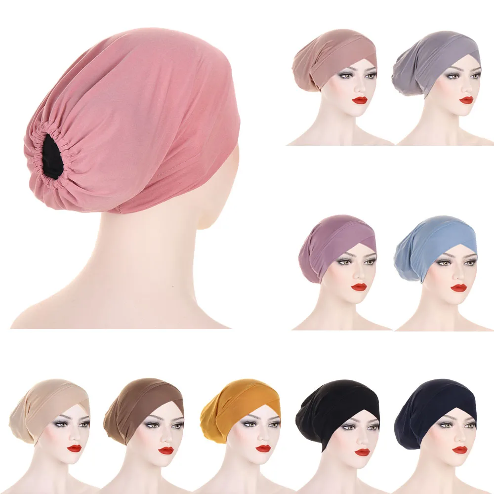 

Turban Hijab Muslim Caps Bonnet Tube Hijab Women Muslim Fashion Soft Modal Inner Hijab Caps Muslim Stretch Islamic Underscarf