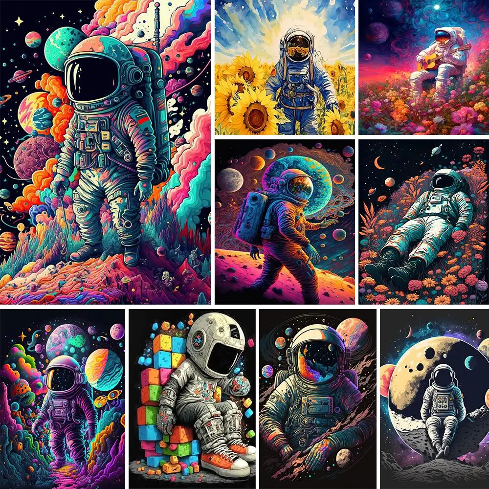 Space Landscape Diamond Painting Kits Astronaut Full Diamond Mosaic Cross Stitch Embroidery Home Decor Gift pintura de diamante