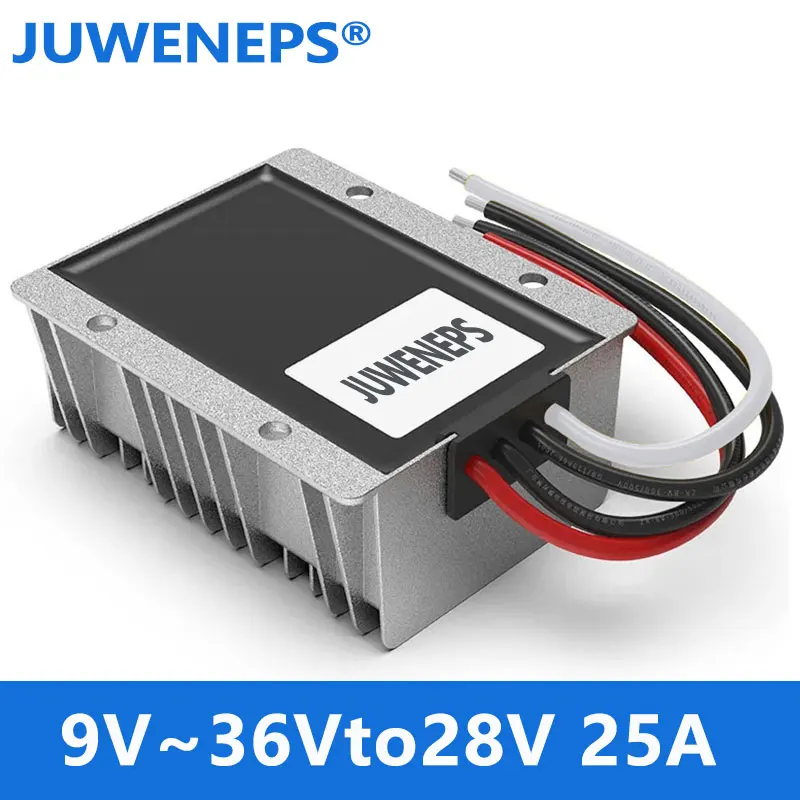 JUWENEPS car 9-36V to 12V13.8V/15V/19V20V/24V27V/28V voltage regulator DC to DC buck-boost power supply regulator module 5A-30A