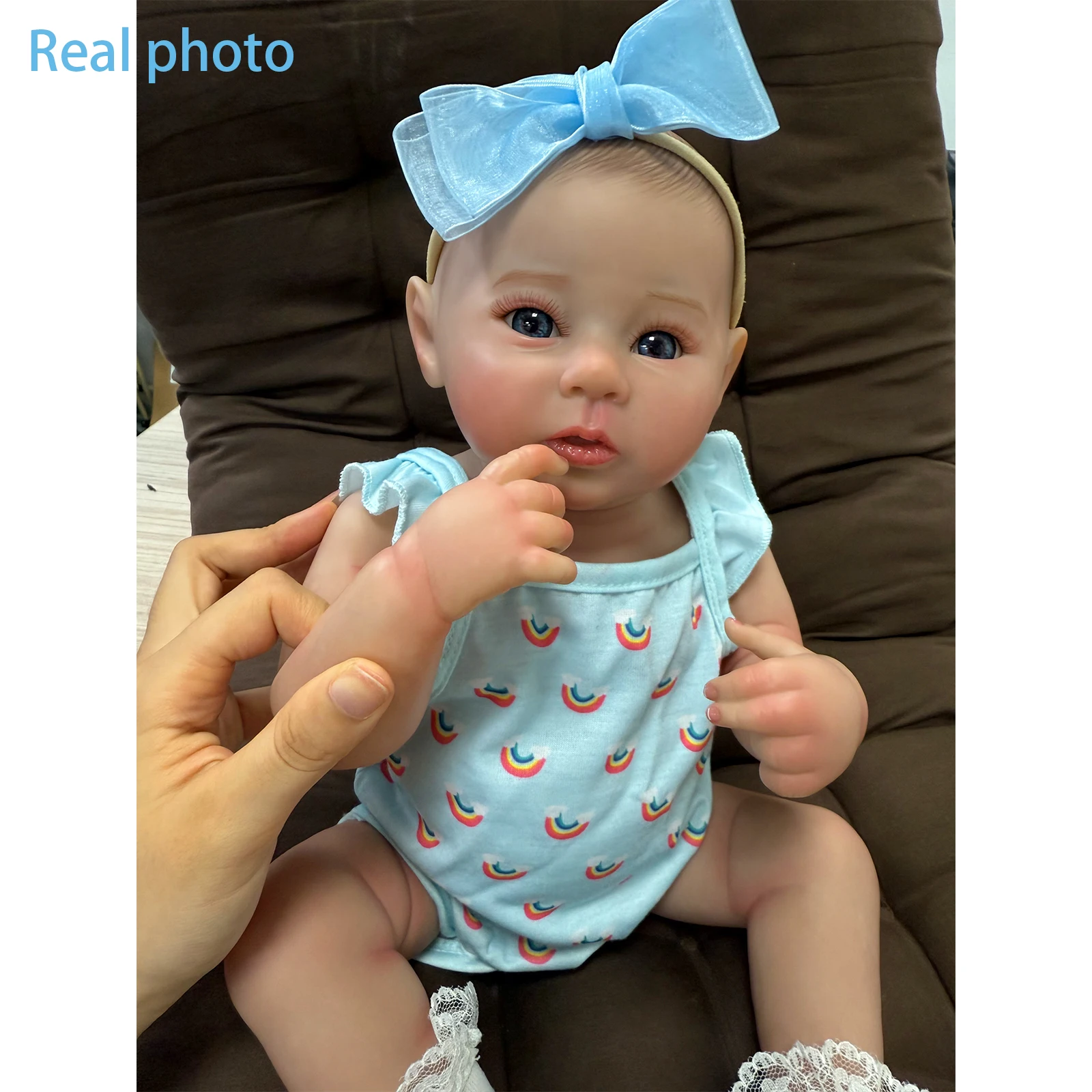 18Inch Reborn Poppen Silicon Vinyl Realistische Babypop Meisje Raven Met 3D Geschilderd Levensecht Haar Bebe Reborn Speelgoed Kerstcadeaus