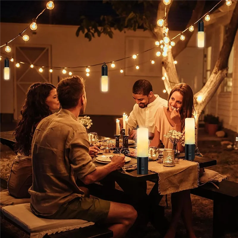 

Camping Lantern With String Light(33Ft), Rechargeable 4000Mah Charger Bank, IP44 Waterproof Camping String Lights, Durable