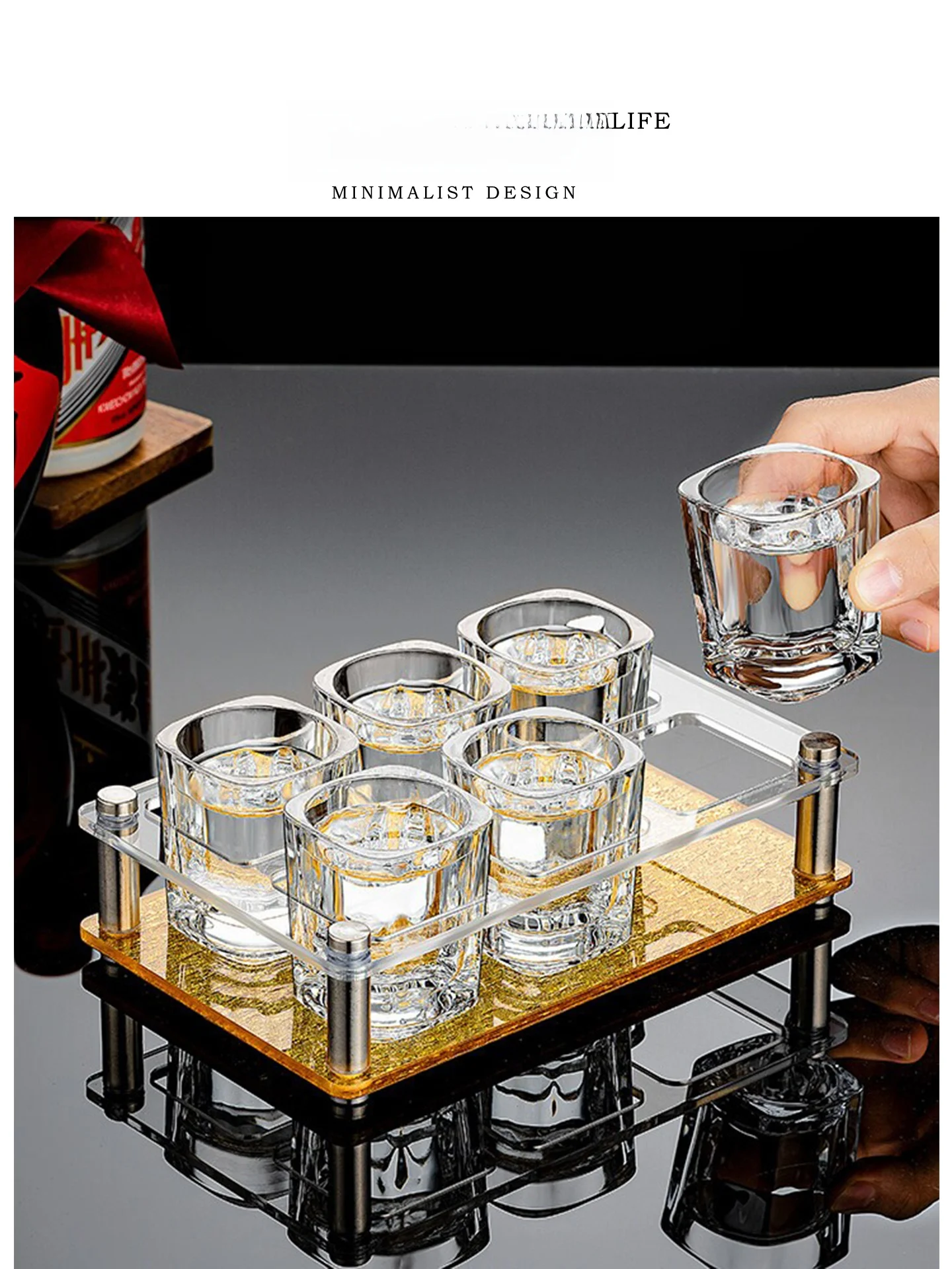 Tlife Star Luxury Glass White Wine Cup Set Home Use Single Cup Foreign Wine Glass Set Chinese Style Crystal Whiskey Glasses