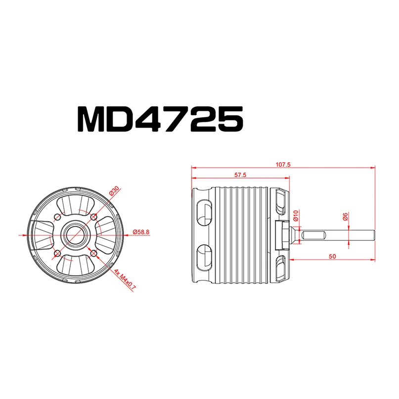 STEAM-RC 4725 520KV 4025 1100KV Gold Fourth Generation Brushless Motor 1.4mm 1.2mm Wire Diameter D4725 MD4025