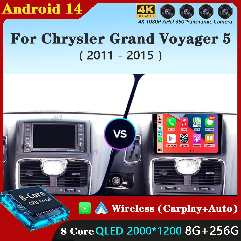 

Android 14 Carplay Auto For Chrysler Grand Voyager 5 2011 - 2015 Car Radio Multimedia Video Player Navigation GPS No 2Din 2 Din