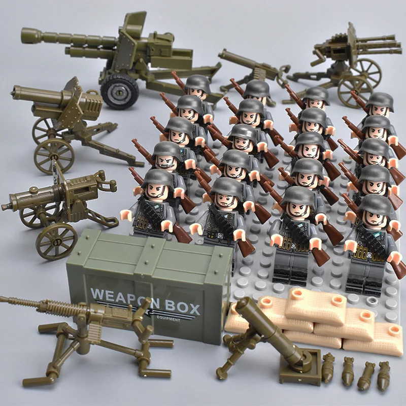 Zweiter Weltkrieg Infanterie, Militärsoldaten, Krieg, Nationalarmee, Mini-Gewehrmodell, Bausteine, Bausatz, Montage-Spielzeug – Detail 11