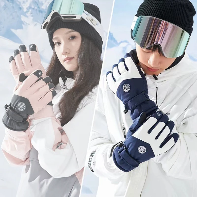 Men Women Ski Gloves Winter Warm Windproof Waterproof Touchscreen Non-slip Snowboard Snowmobile Motorcycle Cycling Skiing Gloves