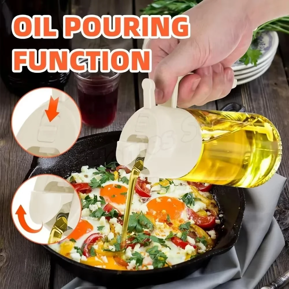 500ml 2 in 1 Spray Oil Sprayer Oil Dispenser Oil Jar for BBQ Kitchen Baking Air Frying Pan Oven Roasting Picnic Kitchen Tool image 6