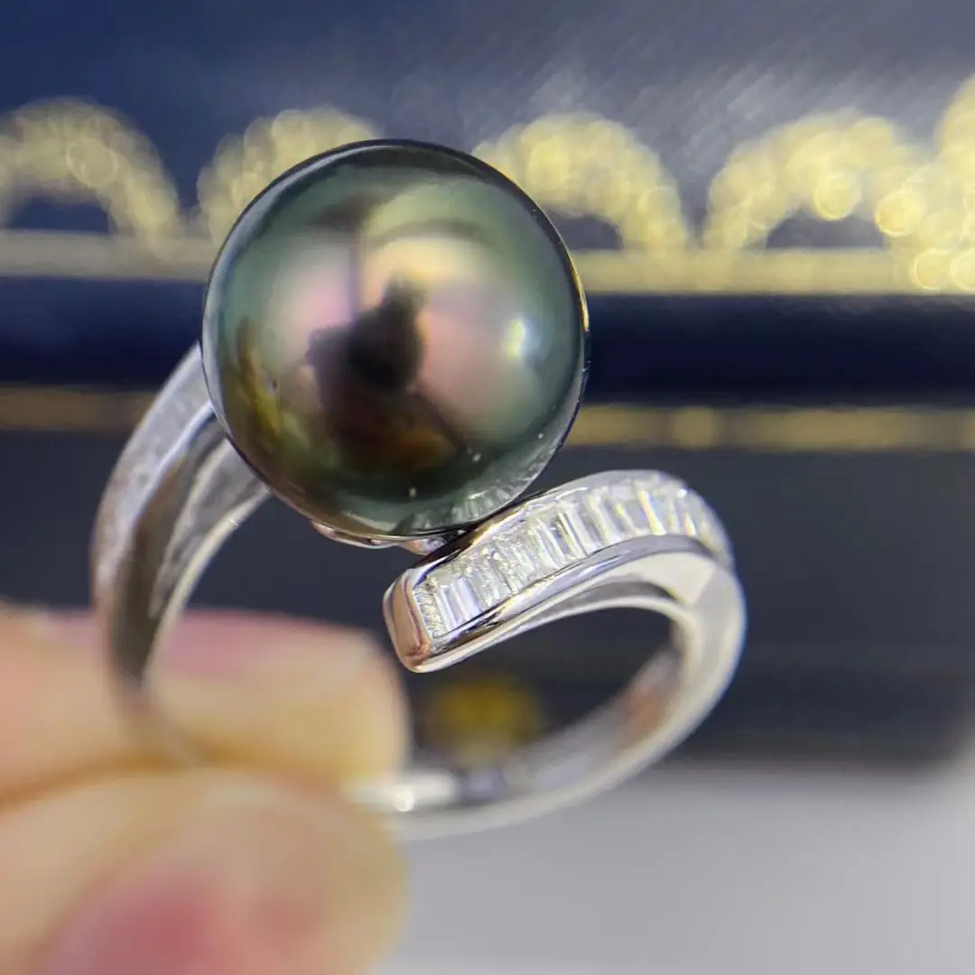 Wholesale S925 Sterling Silver Adjustable Ring Mount Settings Findings Mountings Accessory Parts for 9-10mm Pearls 5pcs/lot