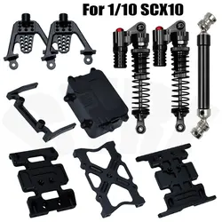 Metal Frame Chassis Kit Front Rear Shock Towers Center Skid Plate Battery Plate Holder for 1/10 SCX10 Axial RC Crawler Car