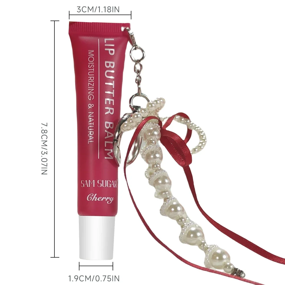 Hose Lip Butter Balm With Pearl Chain Glaze Waterproof Lasting Gloss Moisturizing Water Light Mirror
