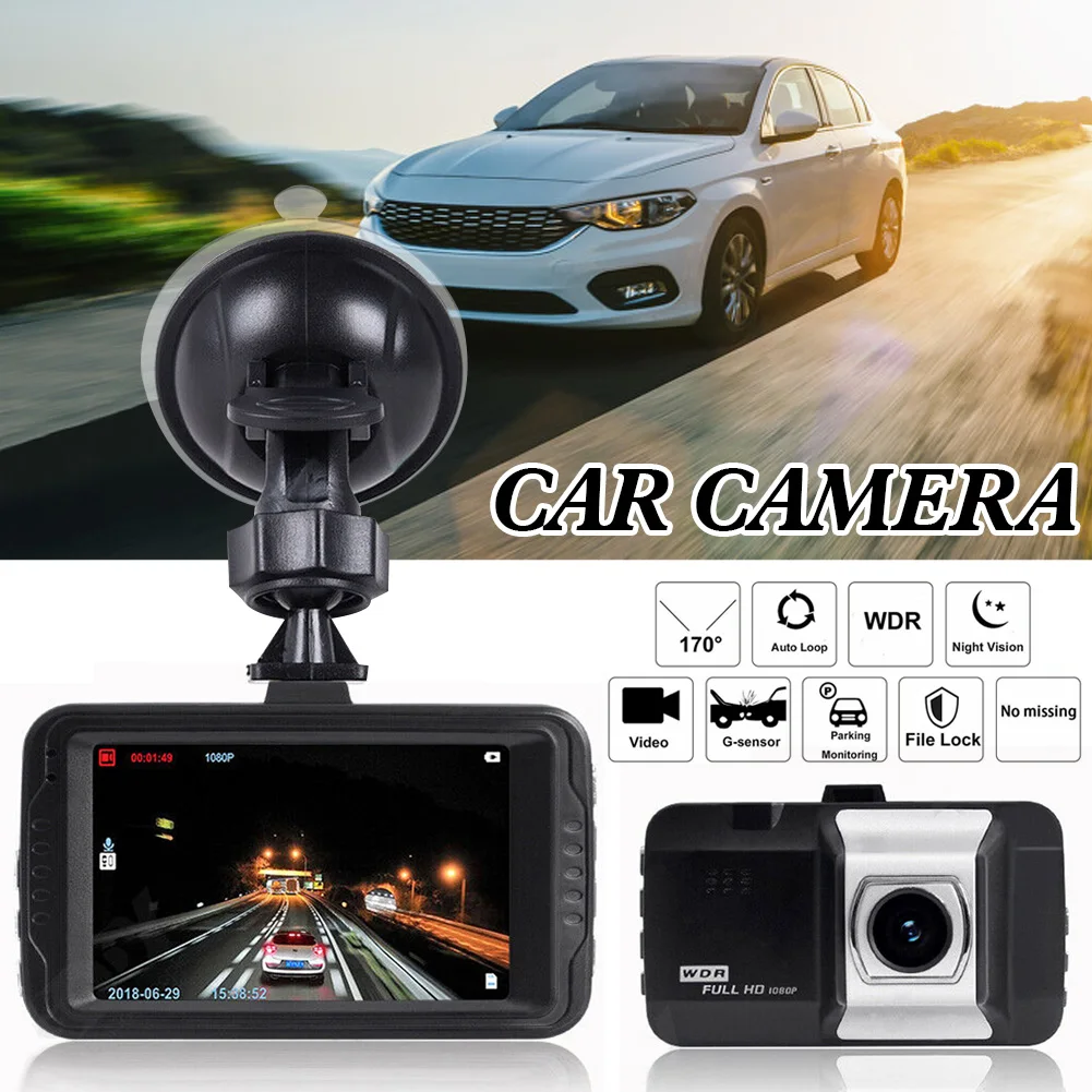 

Dash Cam 3.0" LCD Screen 170° Wide Angle Driving Car Recorder Motion Dection, Loop Recording, Night Vision