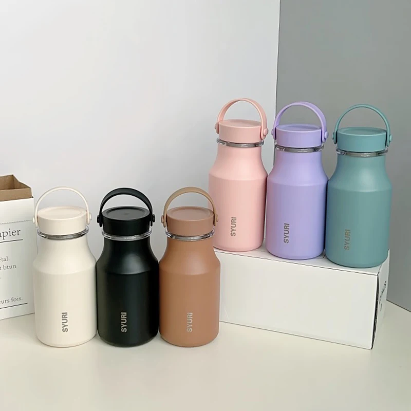 New Stainless Steel Thermos With Tea Separator Insulated Cup Portable Handle School Coffee Beer Bottle Vacuum Thermal Kettle