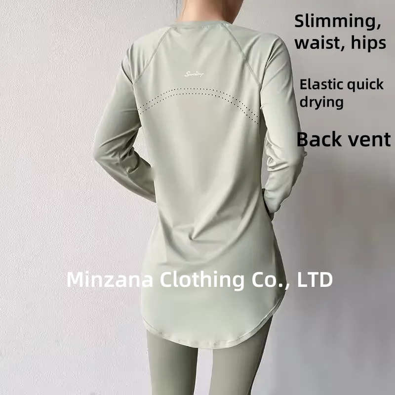 

Sports Shirt Woman Gym Quick Drying Long-sleeve T-shirts Yoga Clothes Fitness Wear Training and Exercise Running Top Sportswear