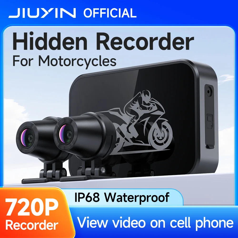 JIUYIN Dual 720P Motorcycle DVR Full Body Waterproof Moto Camera WiFi Dash Cam Front Rear Driving Video Recorder Box Universal