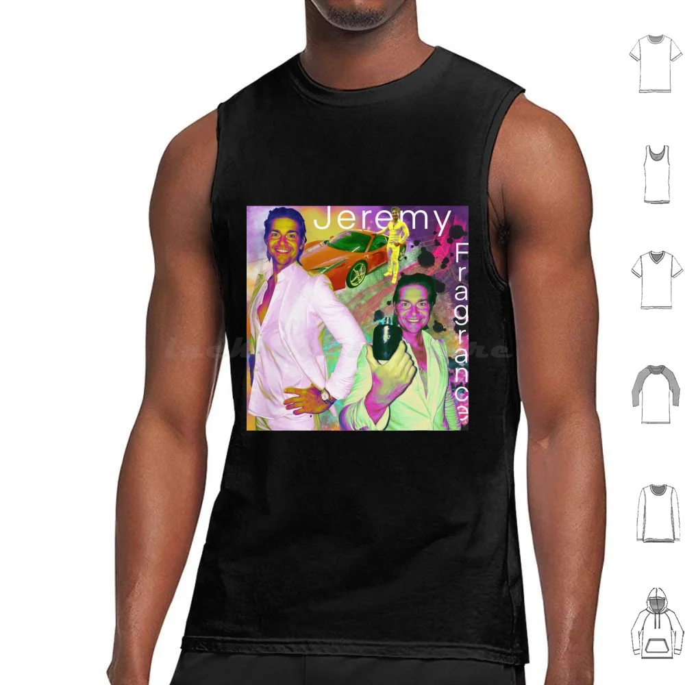 Jeremy Fragrance Fever Dream Camisetas sin mangas Chaleco sin mangas Jeremy Fragancia Número Uno Icono de fragancia Jeremy Pantalones blancos Blanco