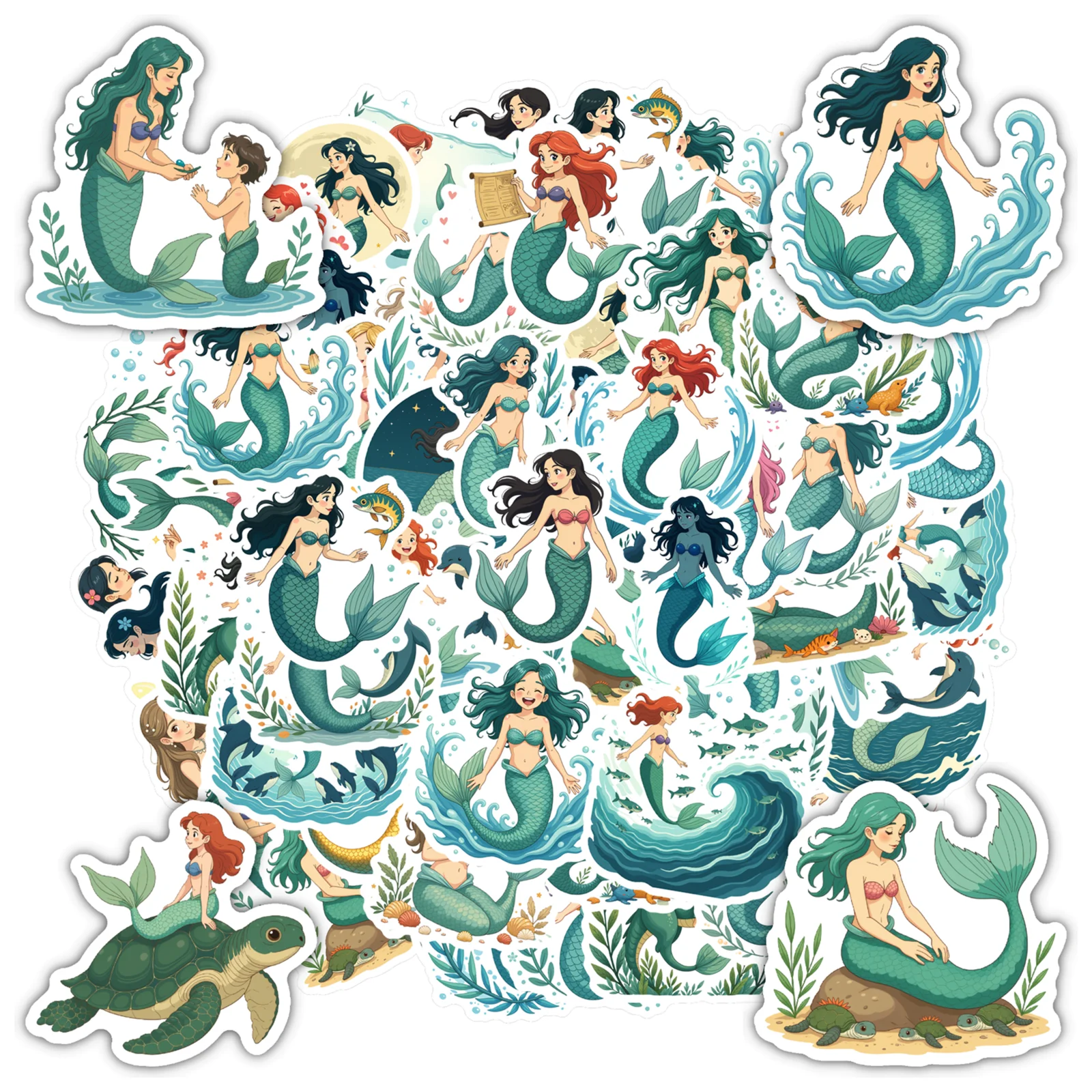 

35pcs-70pcs Colorful Mythical Stickers Whimsical Ocean Waterproof Graffiti Graffiti Decals For Laptop Motorcycle Luggage Phone