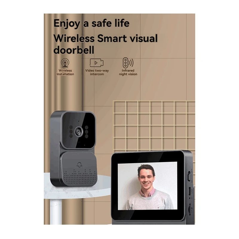 Y43A-Doorbell Video Intercom Camera Inteligente Wireless By Night Vision 4.3Inch Screen For Security Smart Home Apartment
