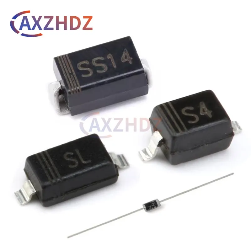 

100PCS 1N5819 IN5819 DO-41 SS14 SMA DO-214AC 1N5819W SOD123 1N5819WS SOD323 SL S4 Schottky Diodes Rectifiers 40V 1A SMD B5819WS