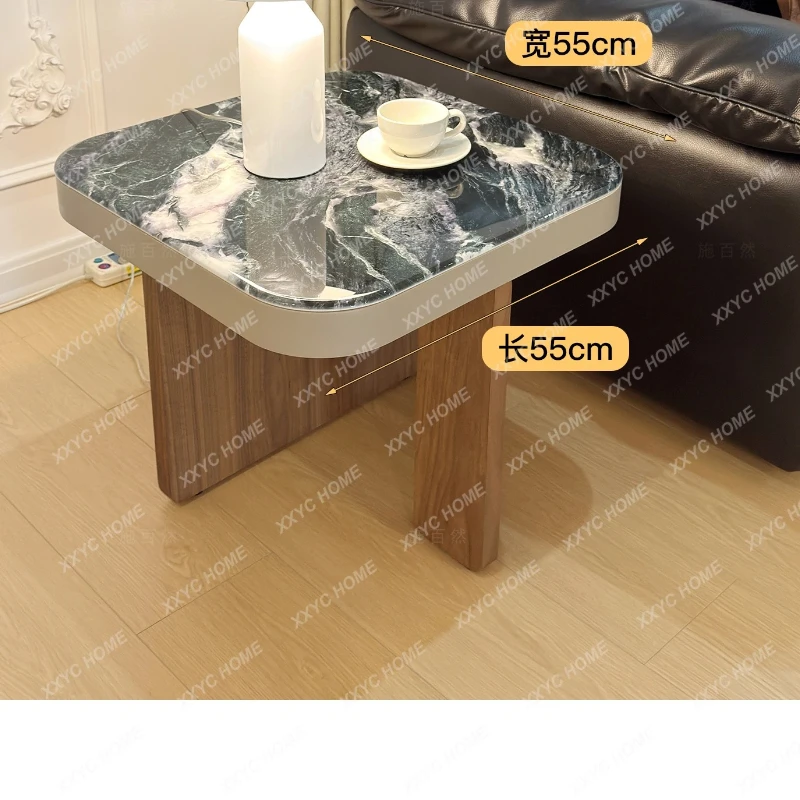 X-S Living room sofa antique edge few movable solid wood advanced sense microcrystalline stone small table HG