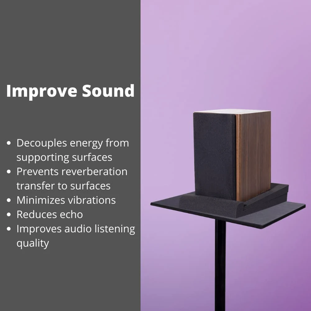 A19E-2 قطعة من وسادات مكبر الصوت الإسفنجية عالية الكثافة - وسادة عزل مكبر الصوت، وسادات عزل الصوت، وسادات مراقبة الاستوديو