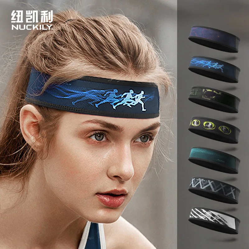 NUCKILY Sports Headband Moisture Wicking Anti-Slip Quick-Dry 3-in-1 Cycling Running Fitness