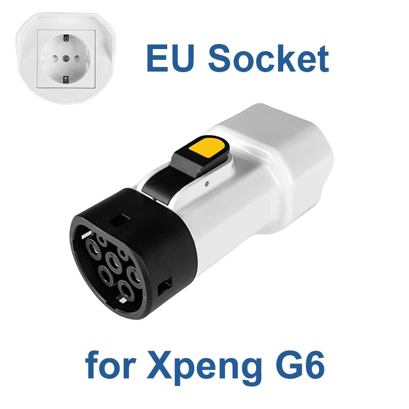 EVqiaoyi Type2 V2L Ontlader Adapter 16A 3.5KW Type2 Auto Ontlading Plug met EU Socket voor Camping, BYD Jaecoo MG Renault