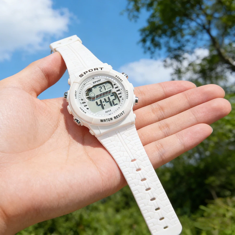 1/2pcs Fashion Sports Watch 30M Waterproof 7 Colors LED Backlight Alarm Stopwatch Electronic Wristwatch for Teens Men Women