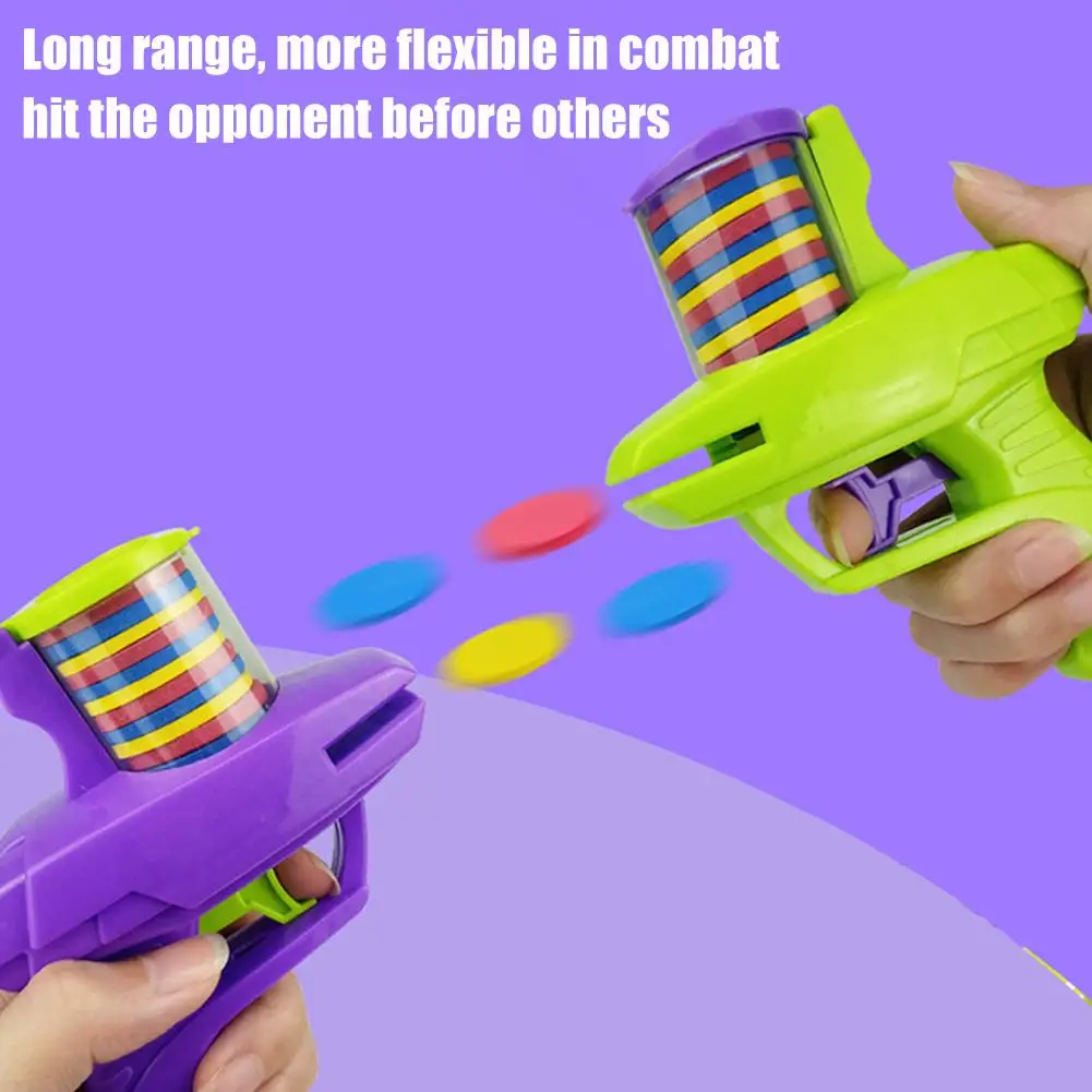 屋外ゲームフォームディスクガンおもちゃ子供用、フライングディスクシューティングランチャー、ダブル親子インタラクティブ子供のおもちゃ